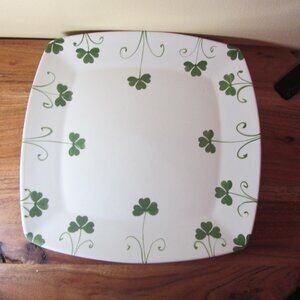 farval portugal square clover serving plate platter st. patrick's day (w3416)